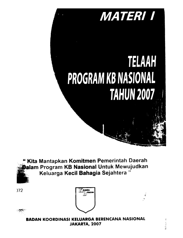 Cover Telaah Progran KB Nasional Tahun 2007 - Badan Koordinasi dan Keluarga Berencana Nasional