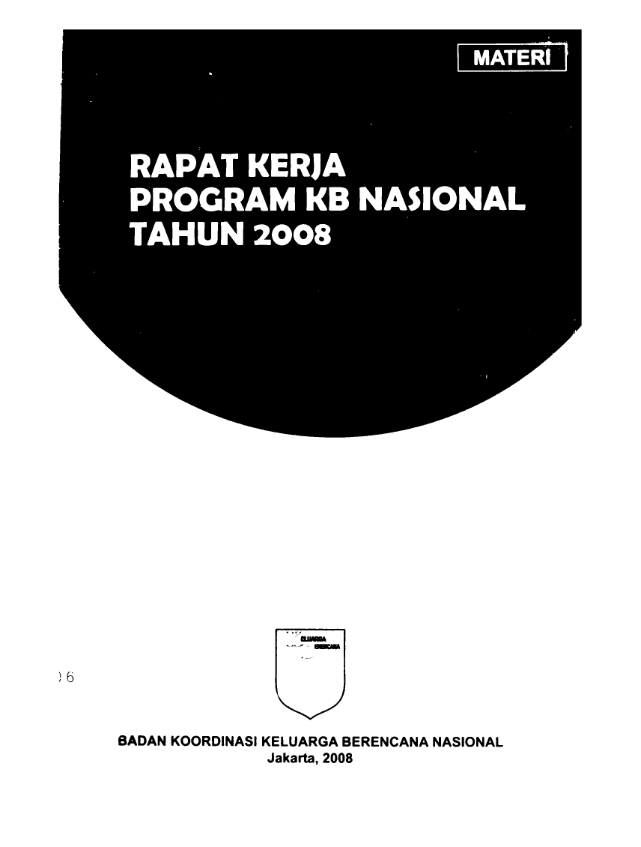 Cover Rapat Kerja Program KB Nasional Tahun 2008 - Badan Koordinasi dan Keluarga Berencana Nasional