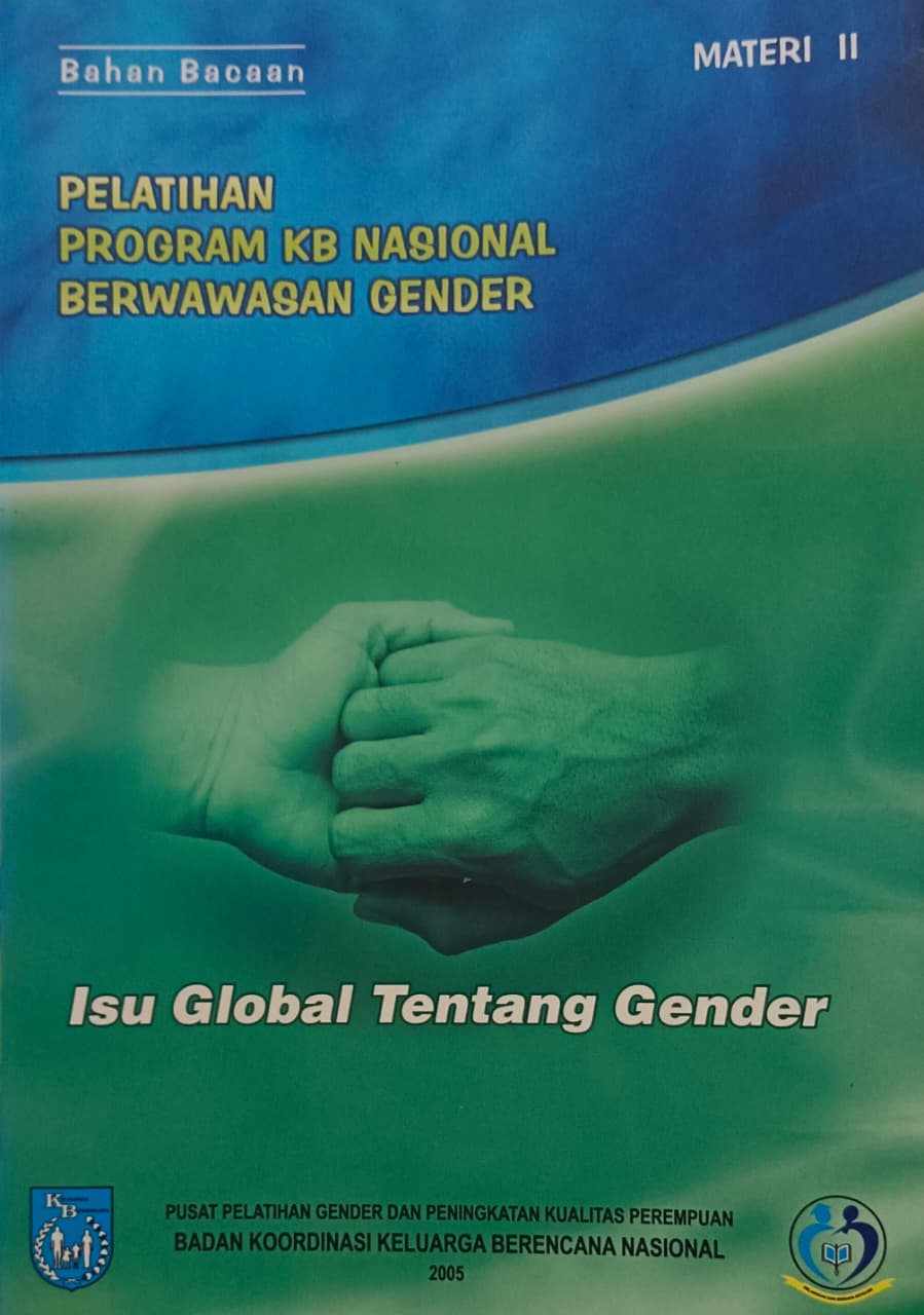 Cover Pelatihan program KB berwawasan gender Isu global tentang gender BKKBN