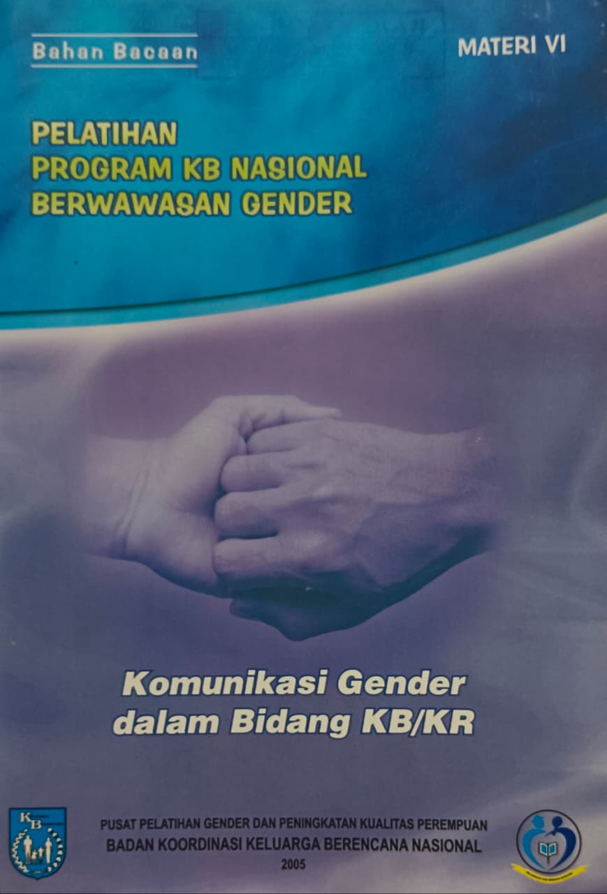 Cover Pelatihan program KB berwawasan gender Komunikasi gender dalam bidang KB/KR BKKBN