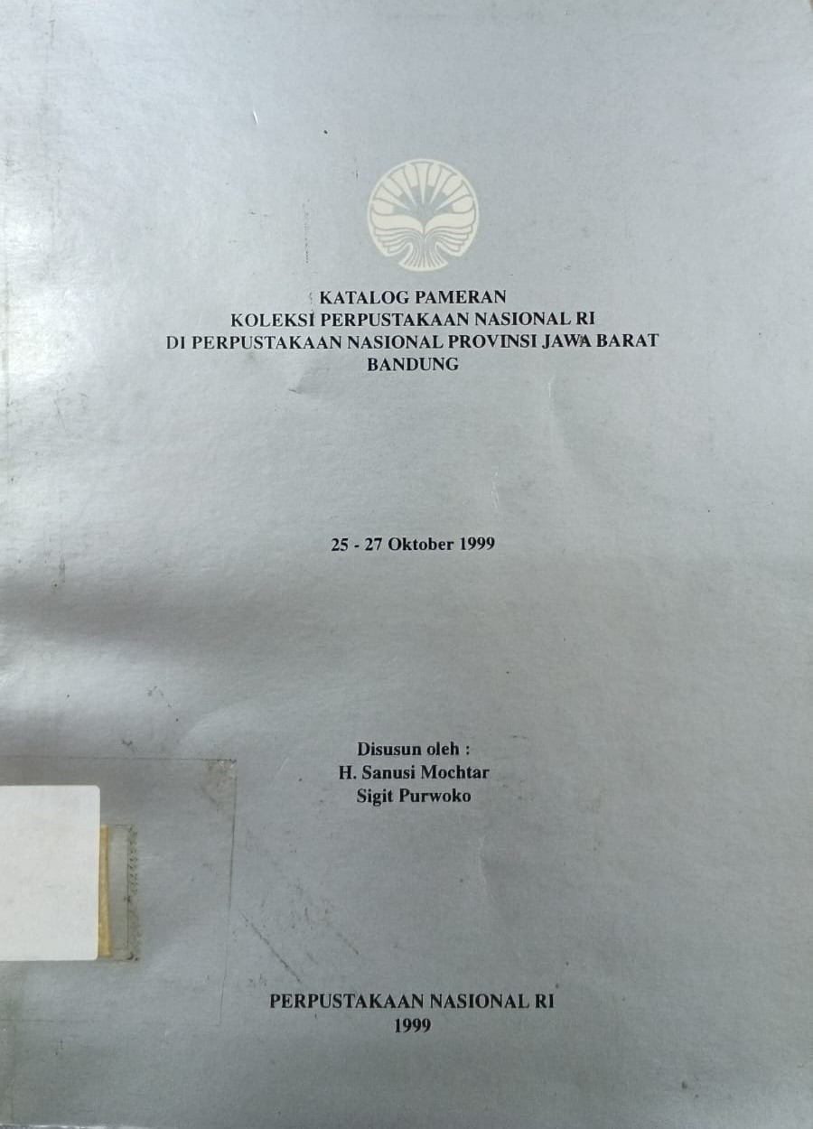 Cover Katalog Pameran Koleksi Perpustakaan Nasional Provinsi Jawa Barat - H. Sanusi Mocthar
